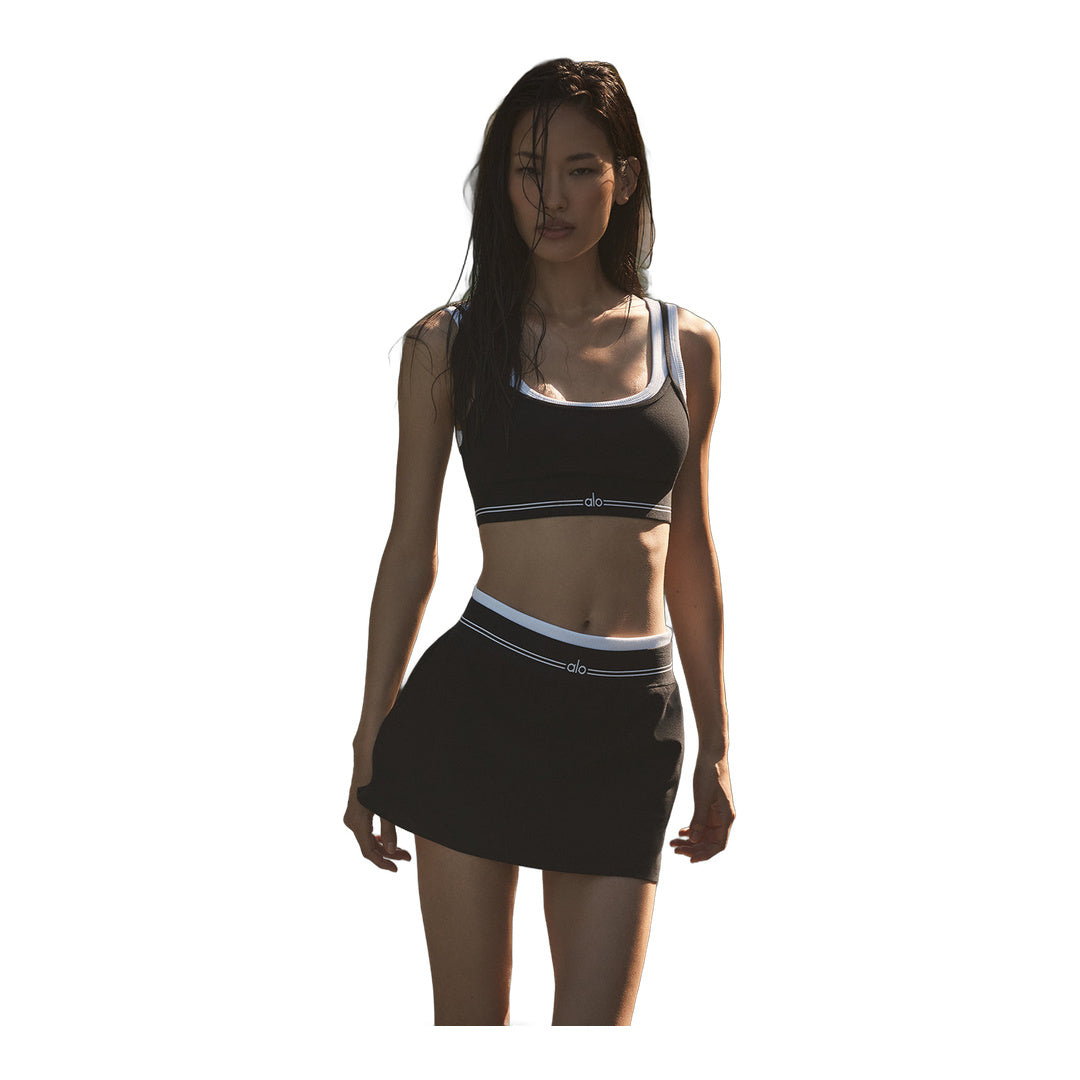 alo Airbrush Better Together Tennis Skirt - Black/White