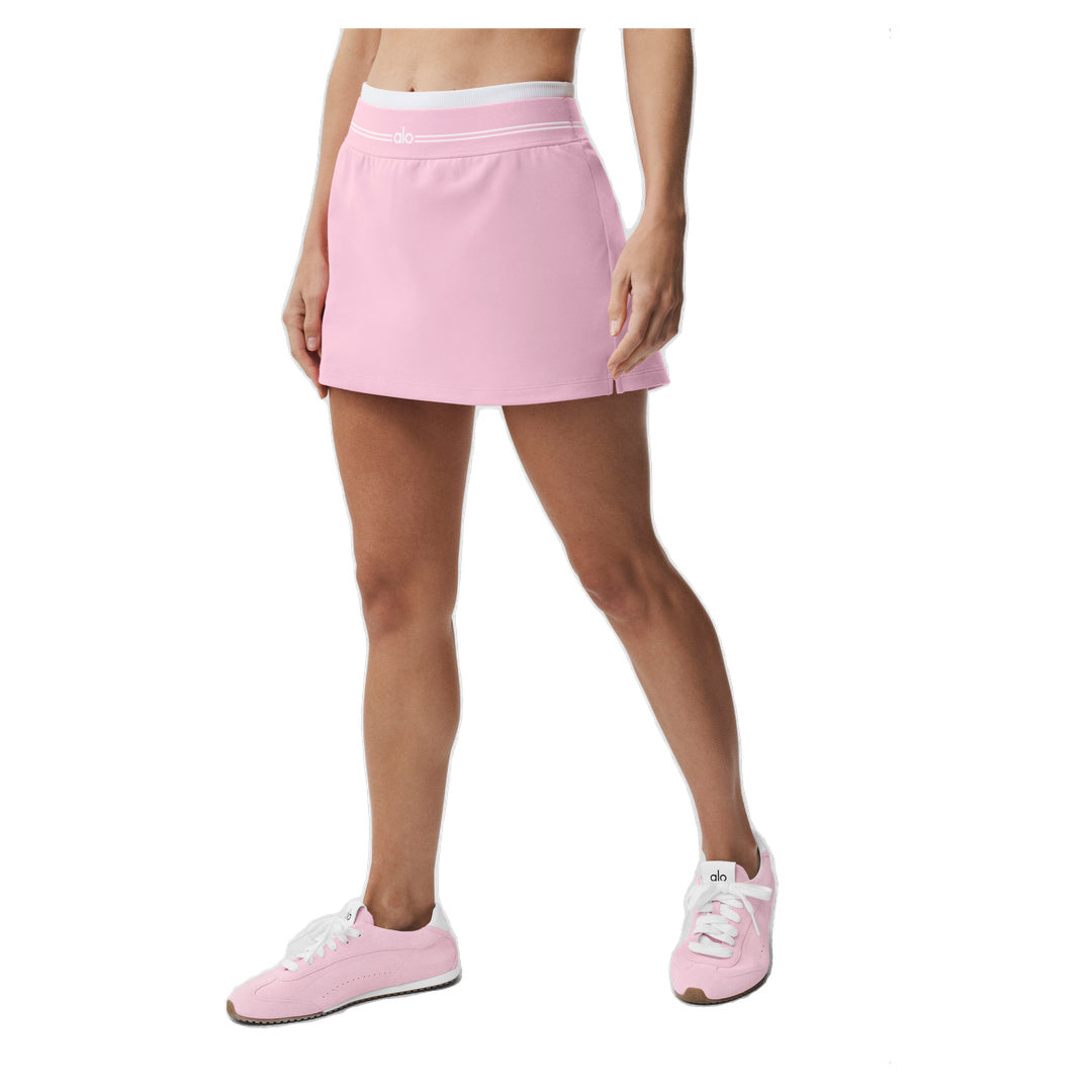 ALO Airbrush Better Together Tennis Skirt - Pink Marshmallow/White