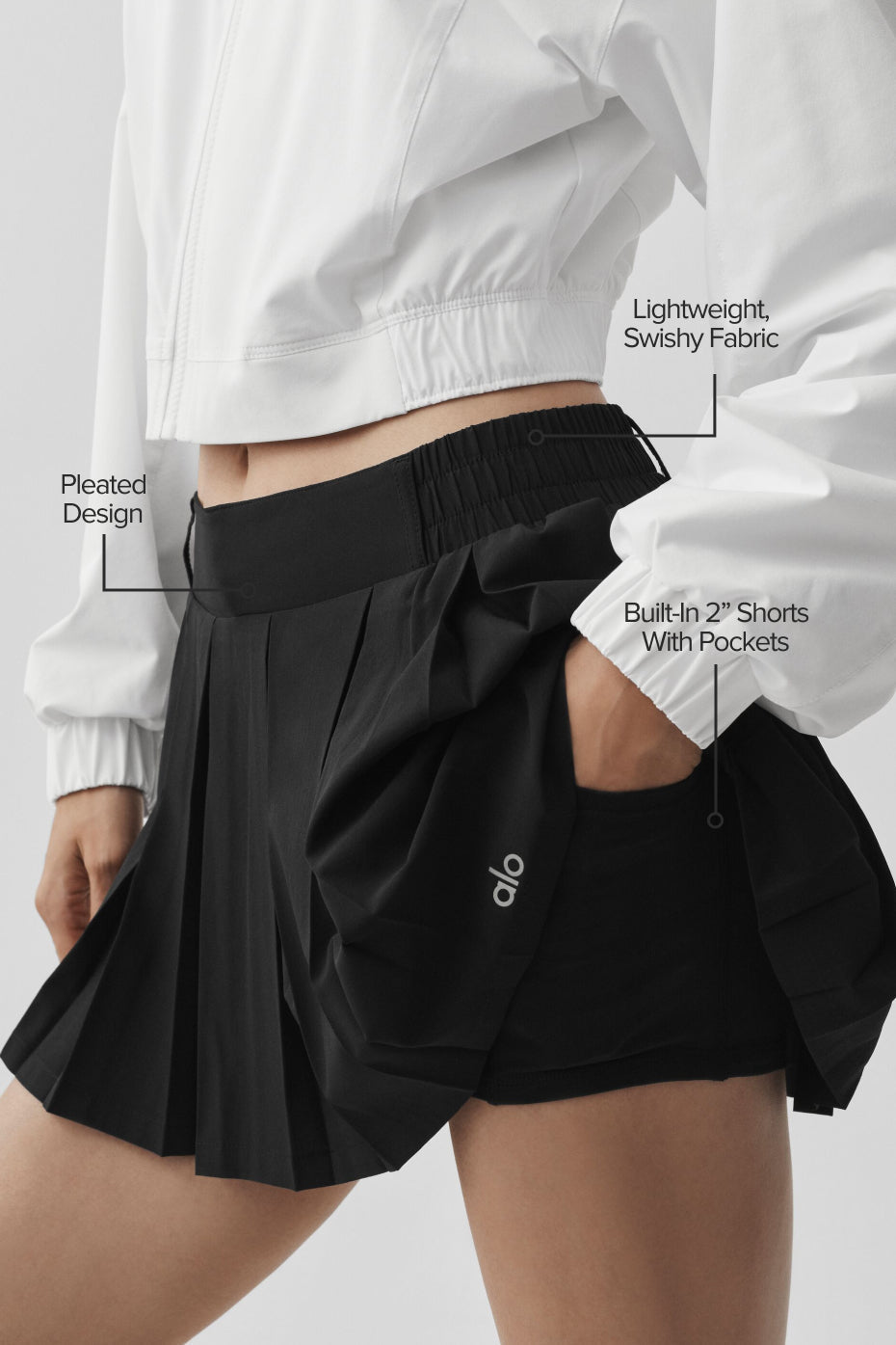 alo Rally Tennis Skirt - Black