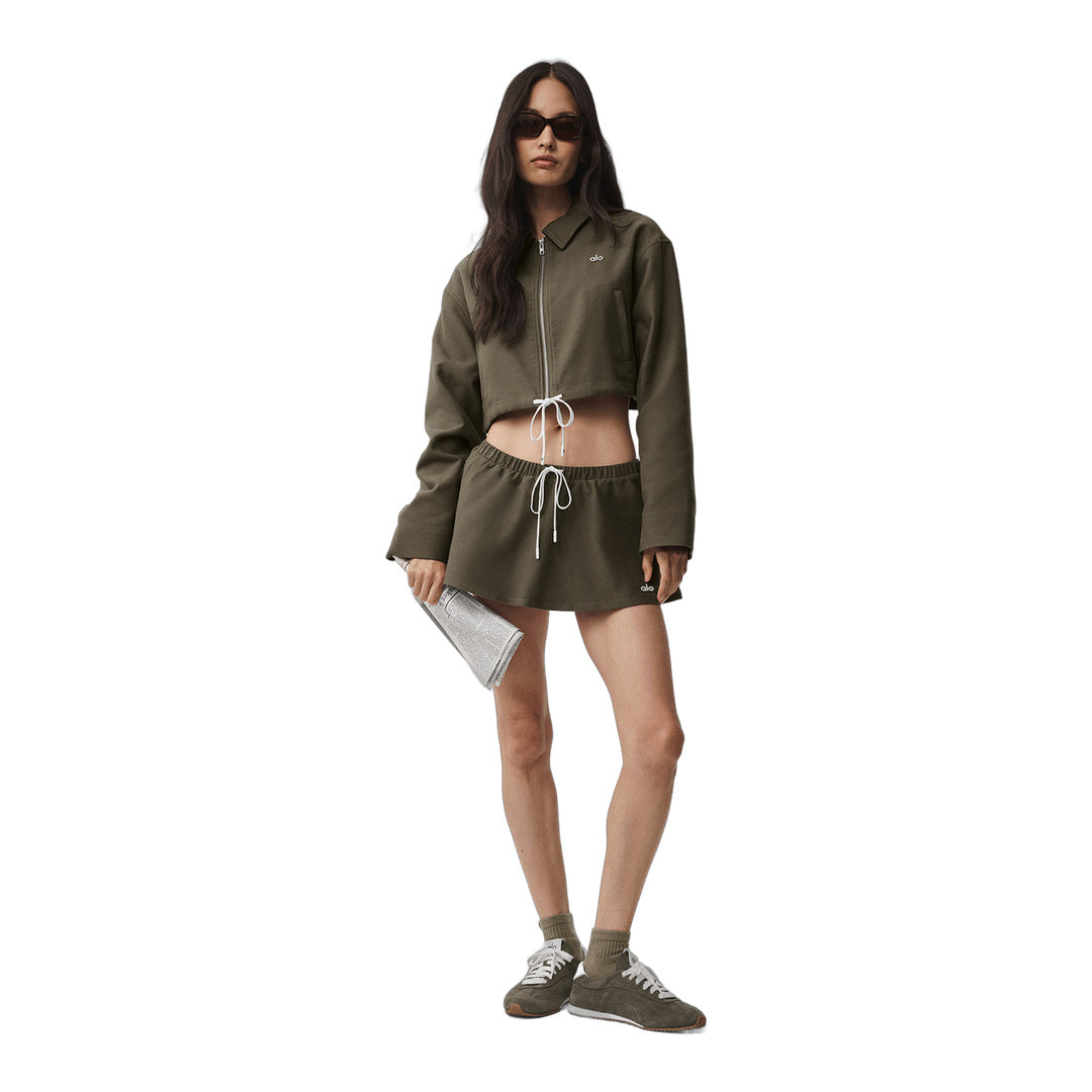 alo Low-Rise Fan Favorite Micro Skirt - Olive Tree