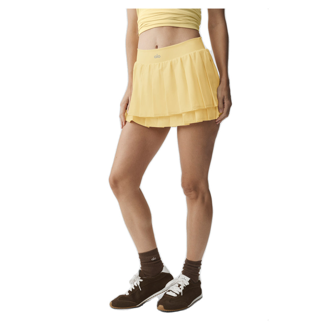 ALO Double Or Nothing Tennis Skirt - Warm Butter