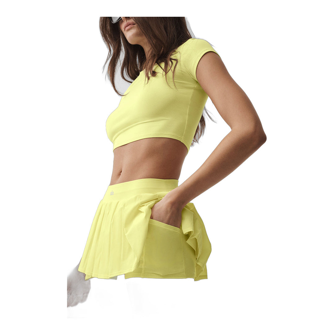 alo Double Or Nothing Tennis Skirt - Sunshine