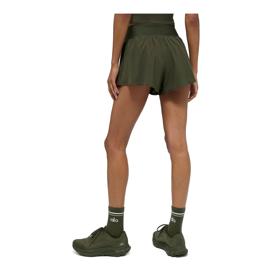 alo Victory Running Short - Green Olive