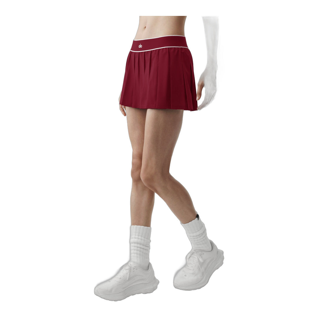 alo Low-Rise Amp It Up Tennis Skirt - Summer Romance Red