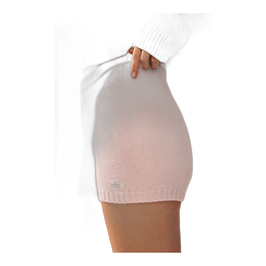 alo Cashmere High-Waist Embrace Short - Frosted Pink