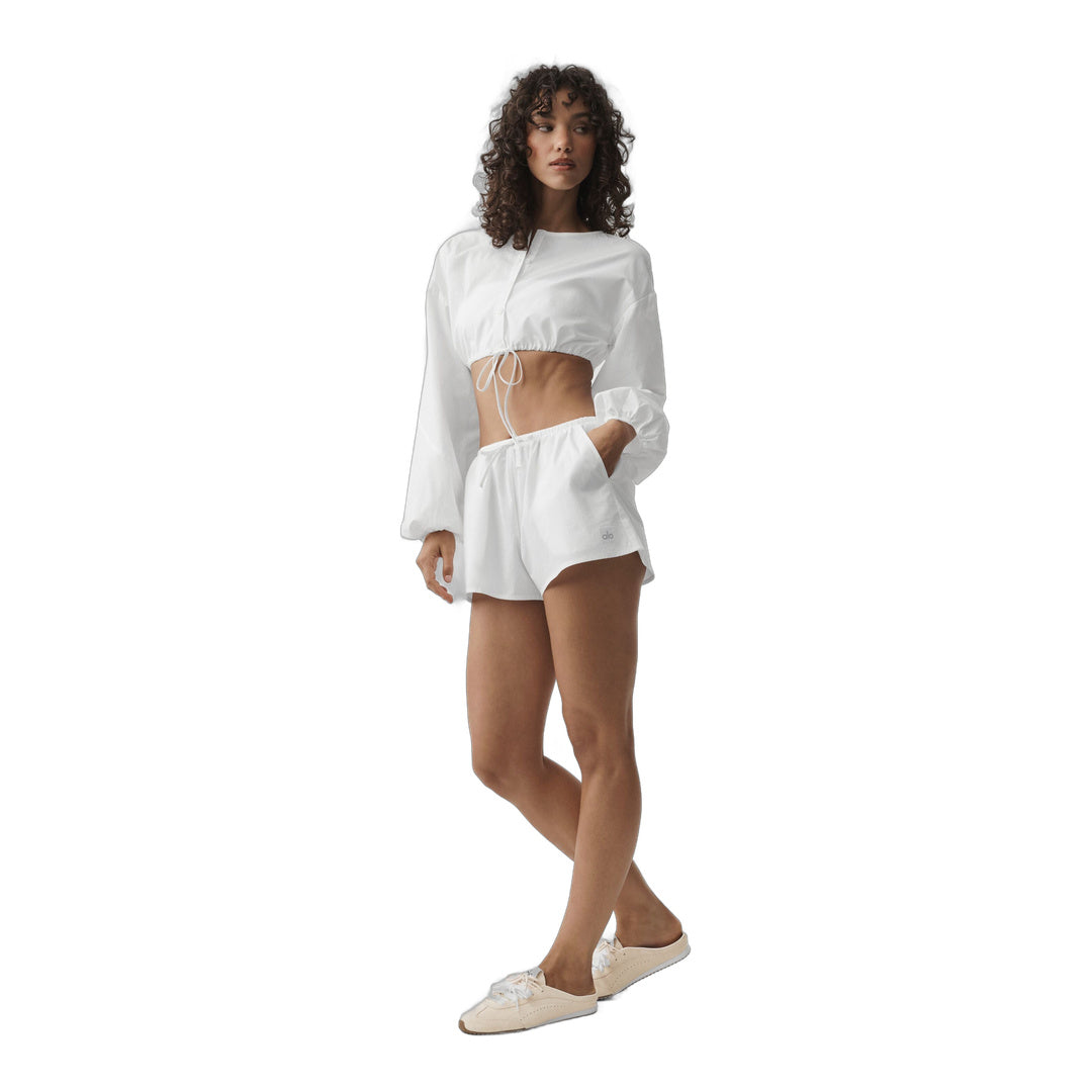 alo Cotton High-Waist Real Deal Short - White