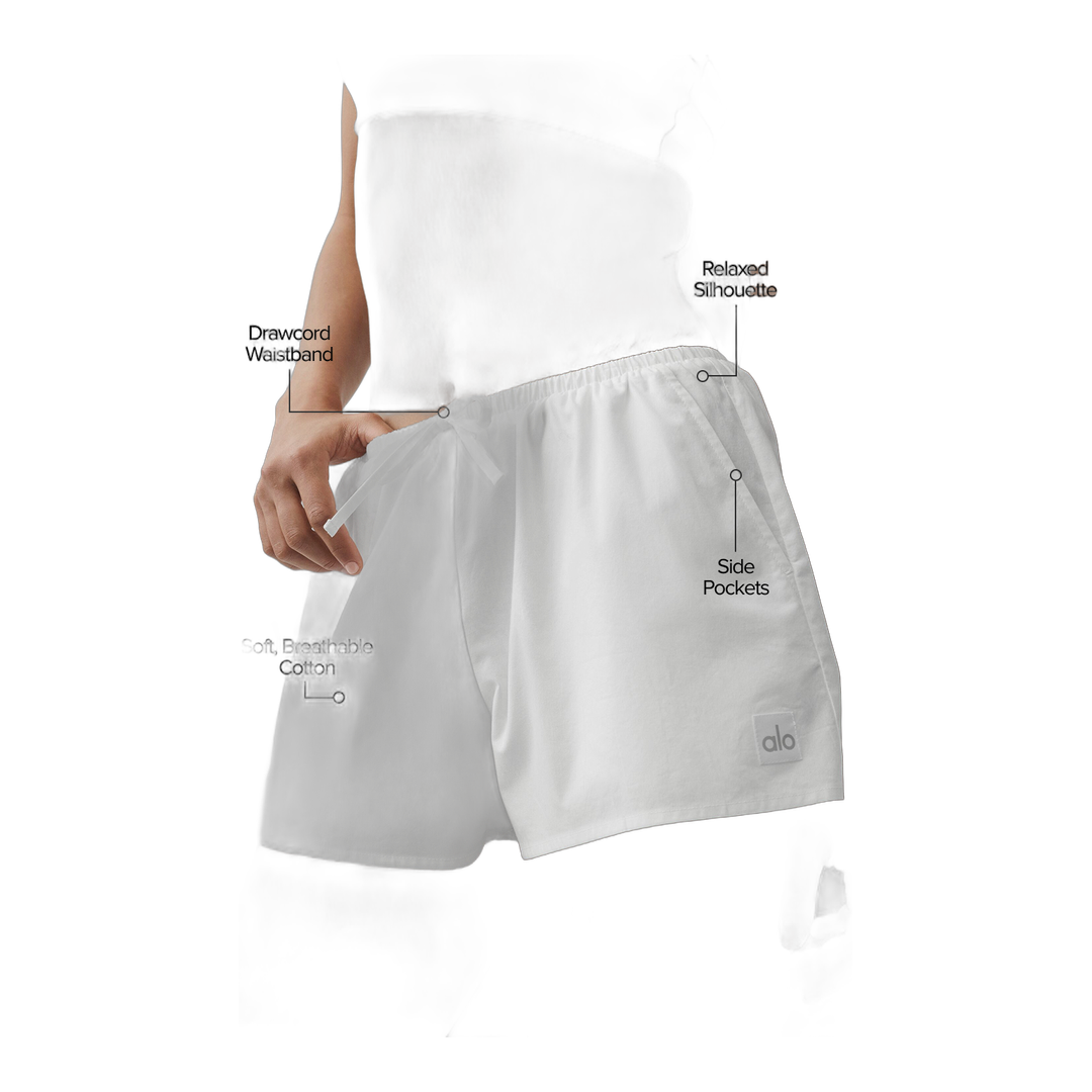alo Cotton High-Waist Real Deal Short - White