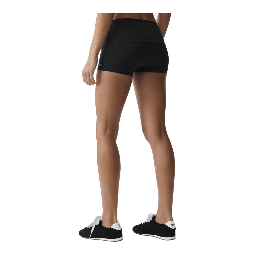 alo 3" ALO Softsculpt Low-Rise Foldover Short - Black