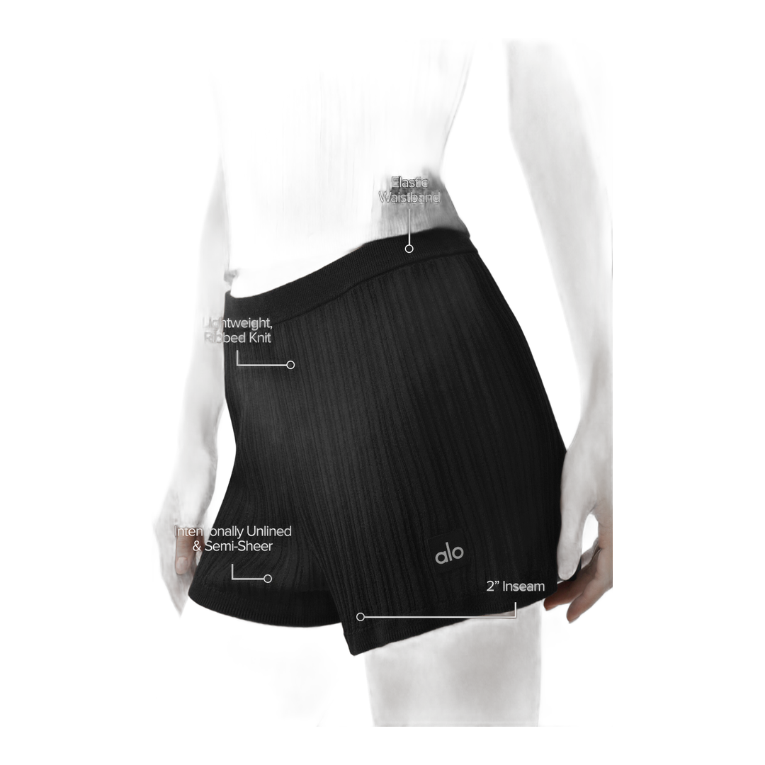 alo Sweater High-Waist Sunlit Short - Black