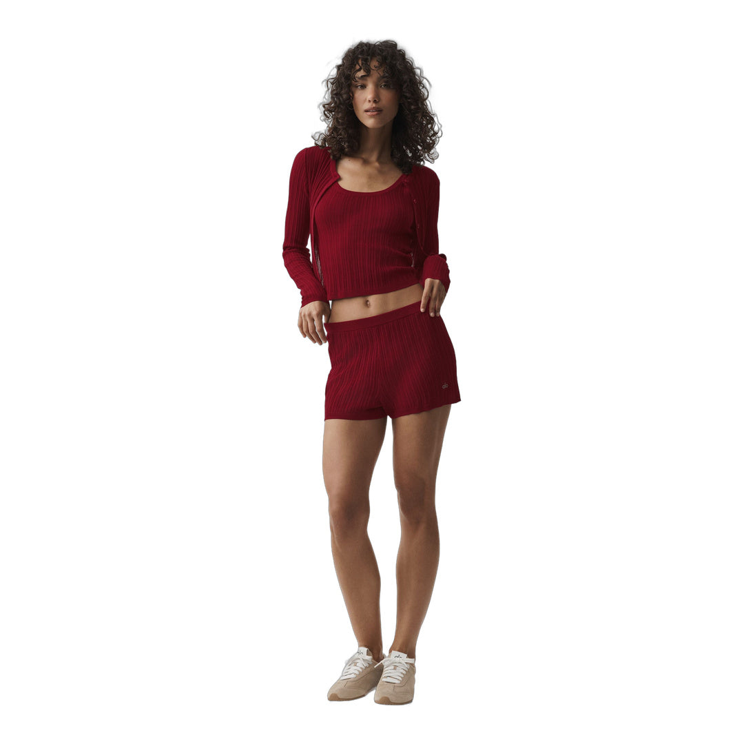 alo Sweater High-Waist Sunlit Short - Summer Romance Red