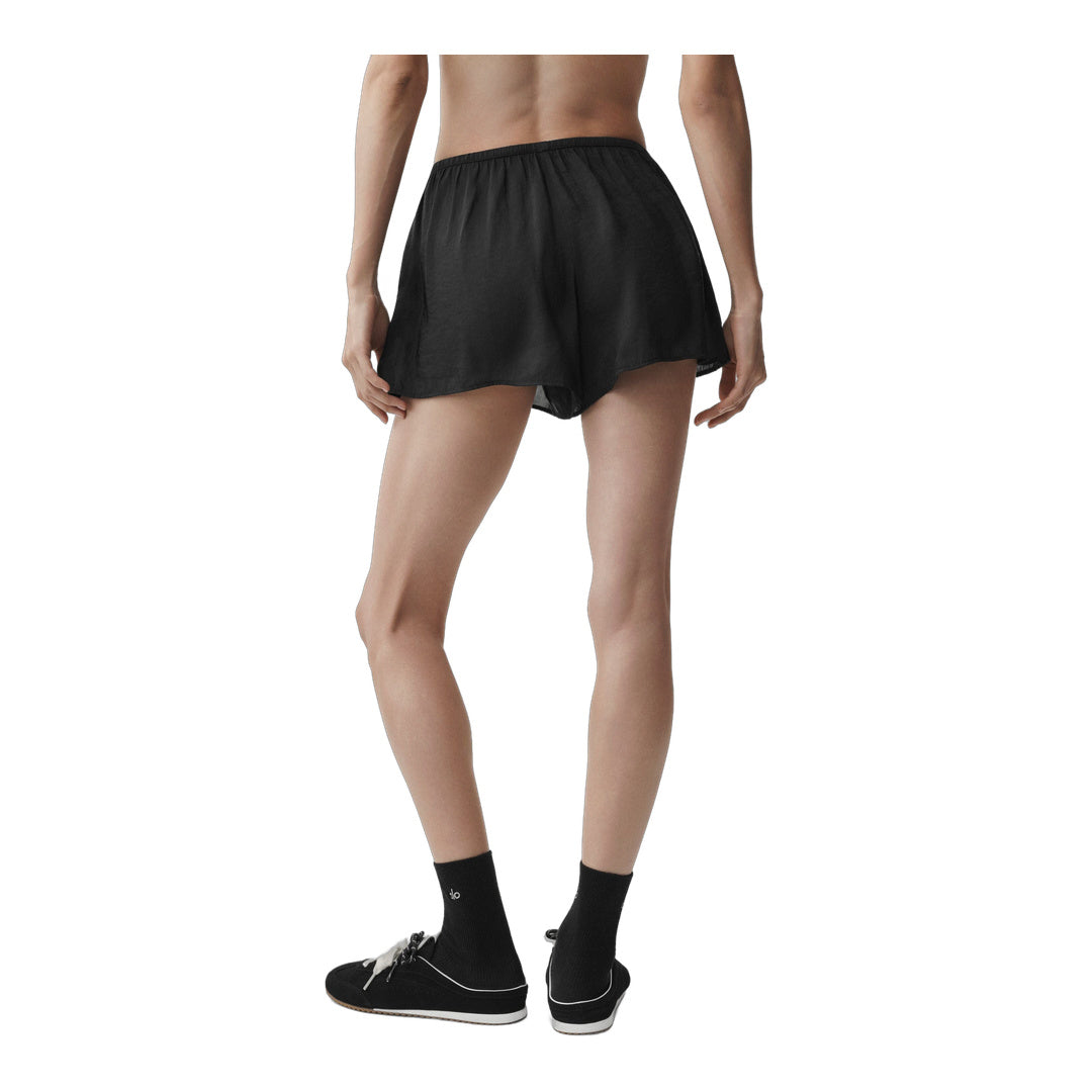 alo Semi-Sheer Golden Hour Mid-Rise Short - Black