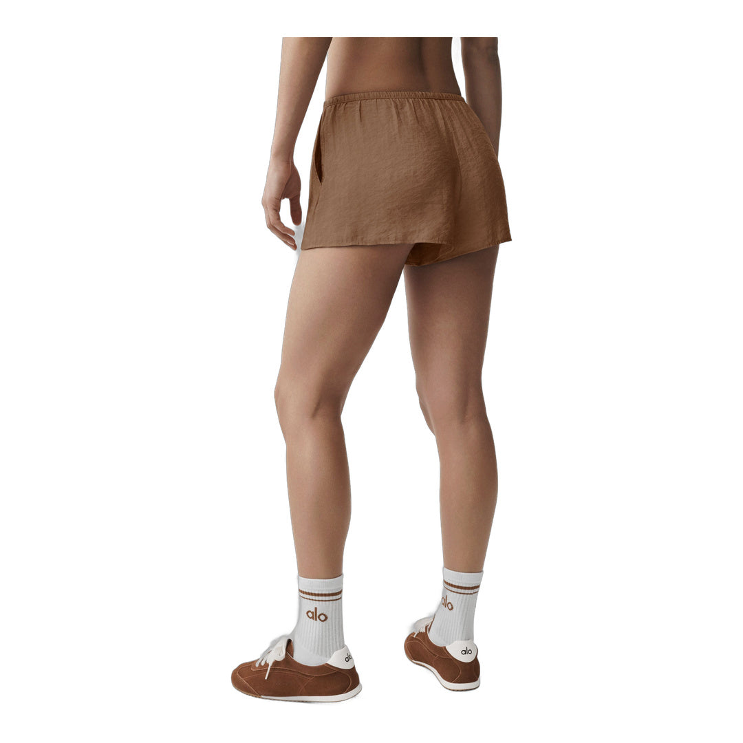 alo Semi-Sheer Golden Hour Mid-Rise Short - Sun Kissed Brown