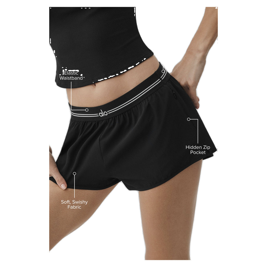 ALO Full Stride Micro Running Short - Black