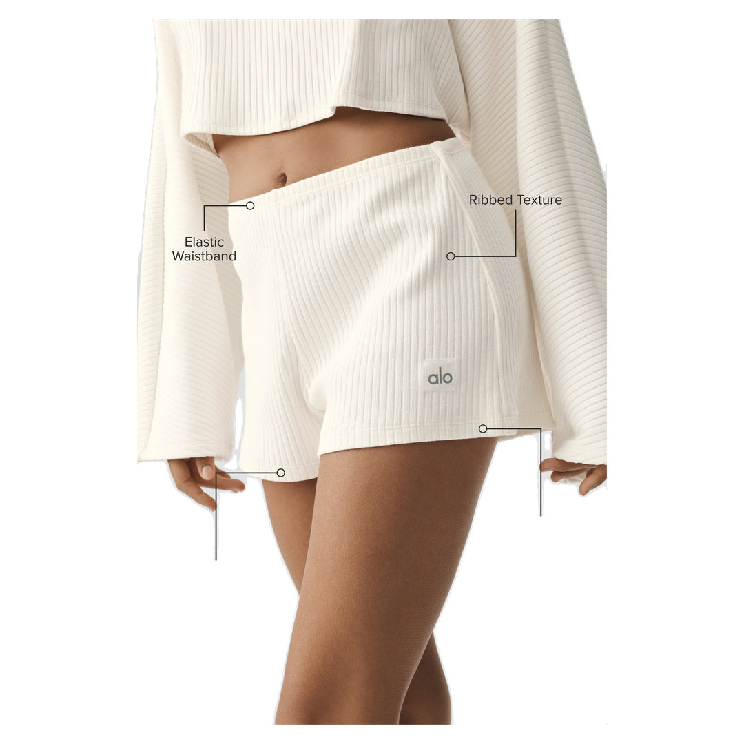 ALO Ribbed Reset Short - Ivory