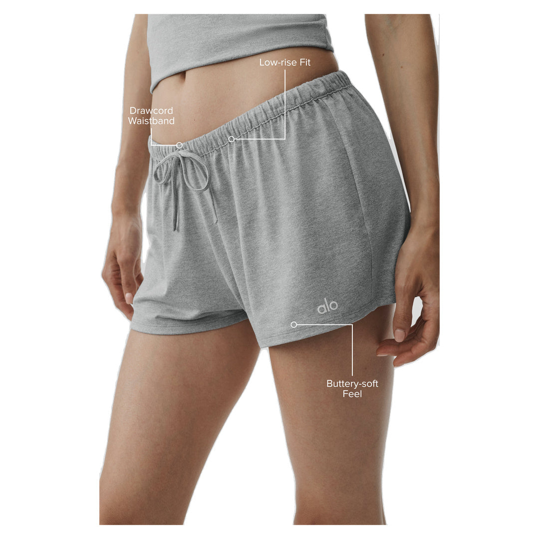 ALO Alosoft Low-Rise Finesse Short - Vintage Athletic Heather