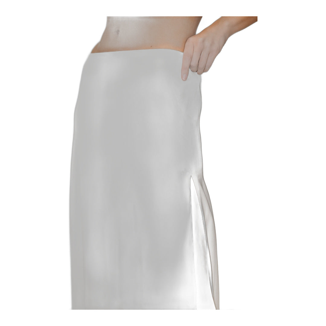 alo Silk Blend Low-Rise Radiance Long Skirt - White