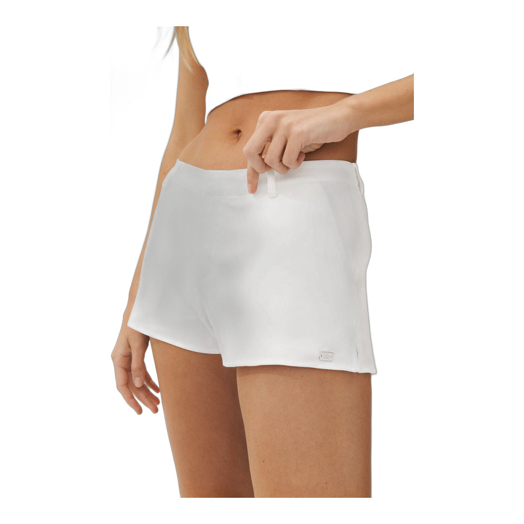 alo Linen Blend Low-Rise Riviera Trouser Short - White