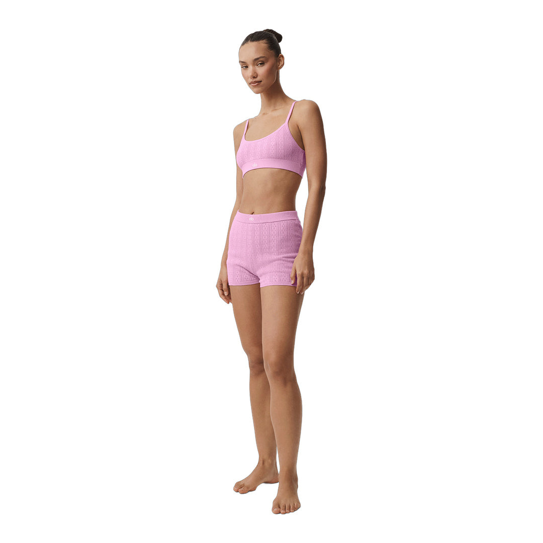 alo Pointelle Sweater Be Mine Hot Short - Candy Heart Pink