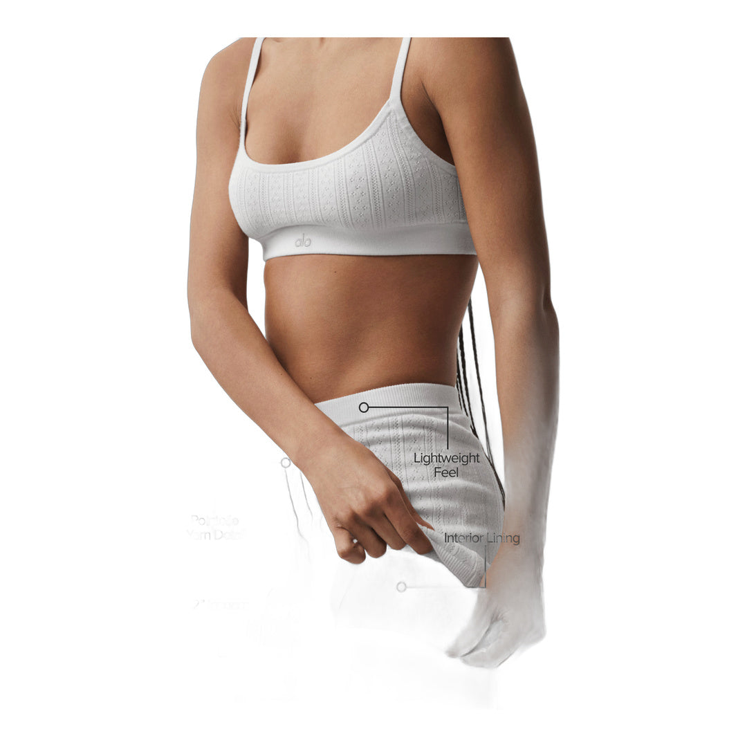 alo Pointelle Sweater Be Mine Hot Short - Semi Sheer White
