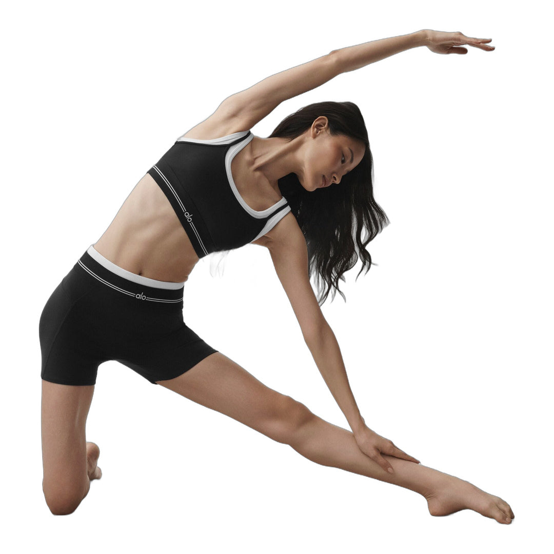 alo Airbrush High-Waist Better Together Short - Black/White