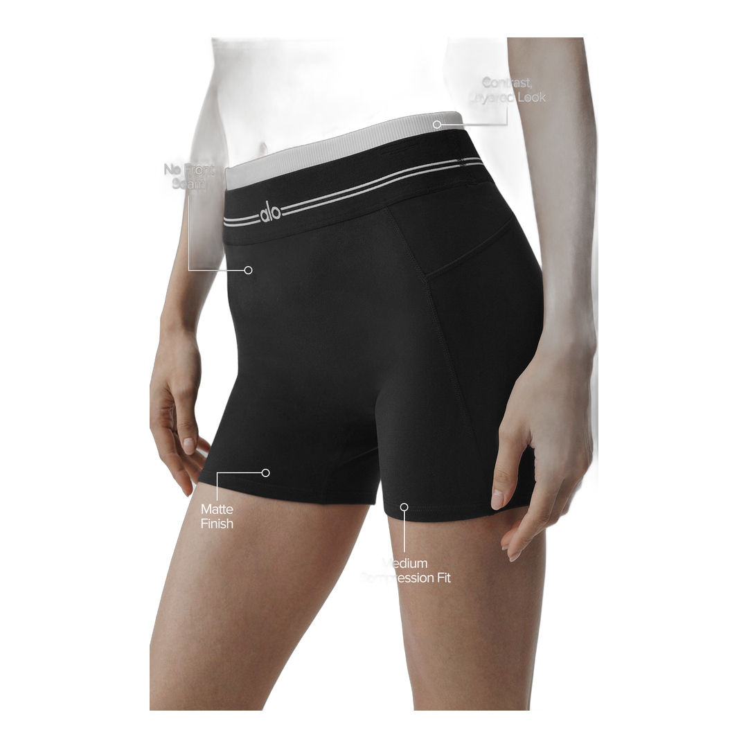 alo Airbrush High-Waist Better Together Short - Black/White