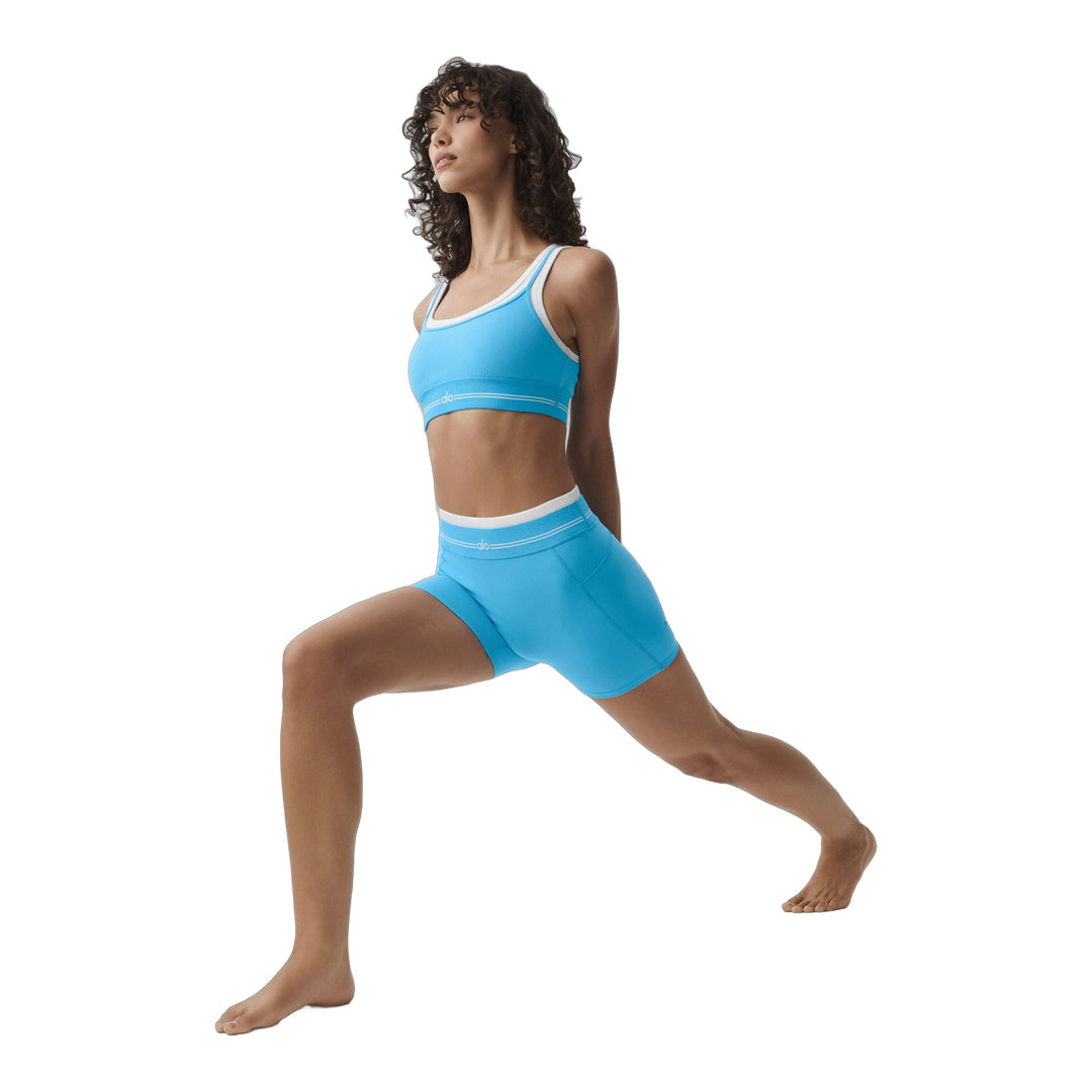 alo Airbrush High-Waist Better Together Short - Azure Blue/White