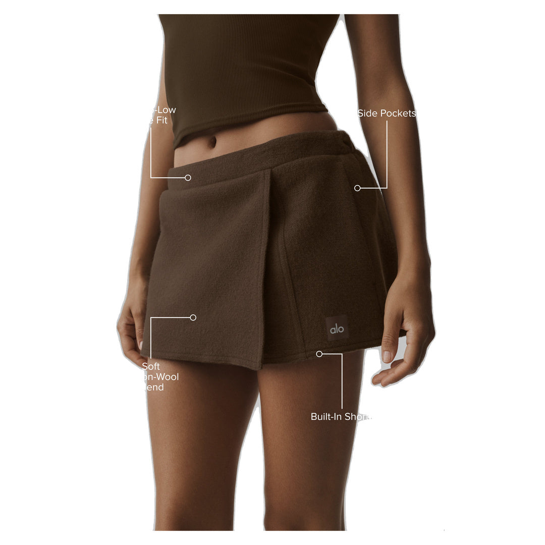 ALO Alpine Meadow Mini Skirt - Espresso