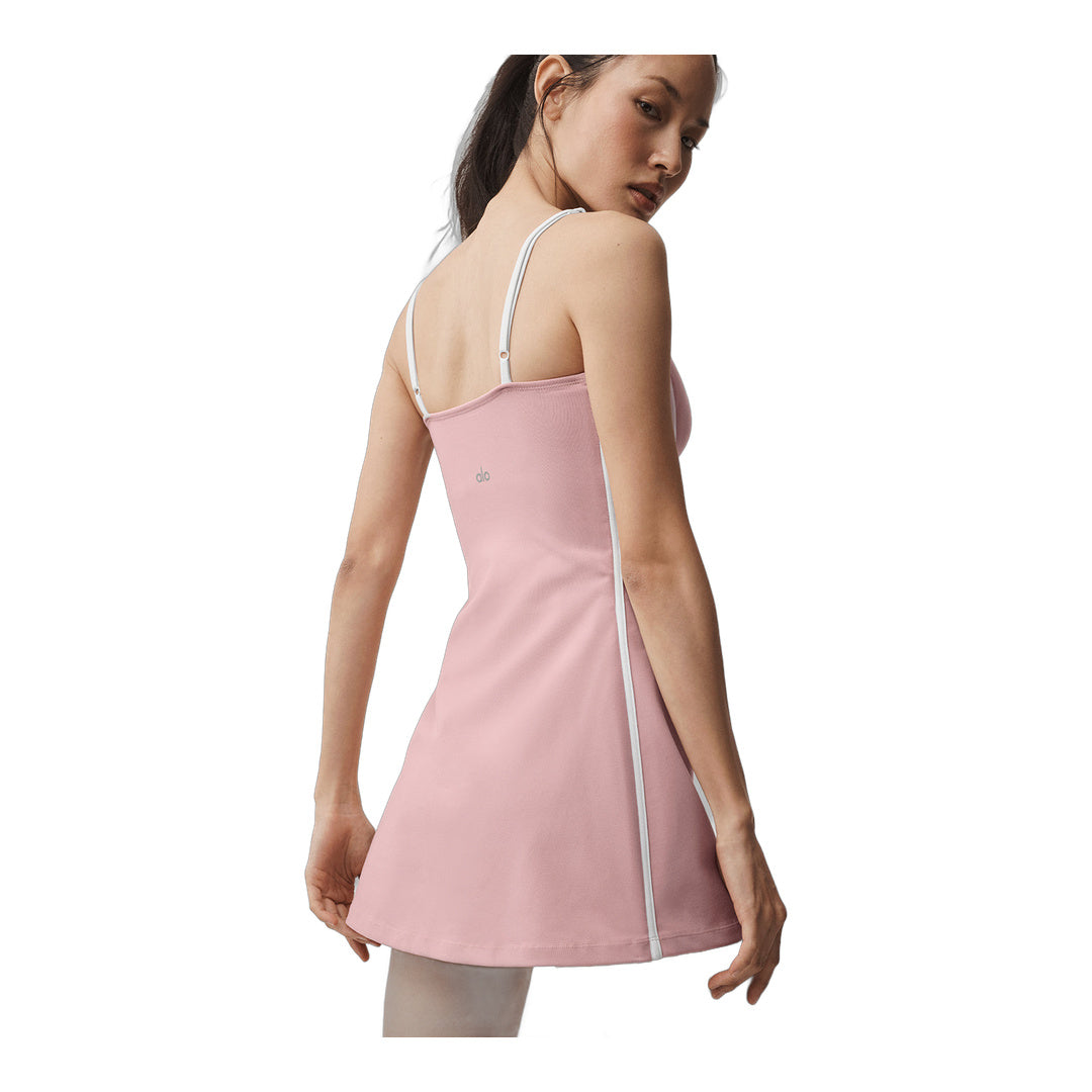 alo Airbrush Streamlined Dress - Vintage Pink/White