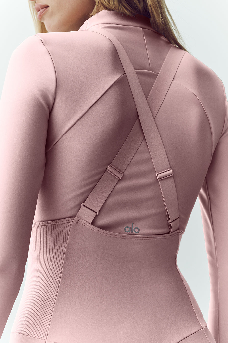 alo Airlift Winter Warm Ski Time Bib - Pink Champagne