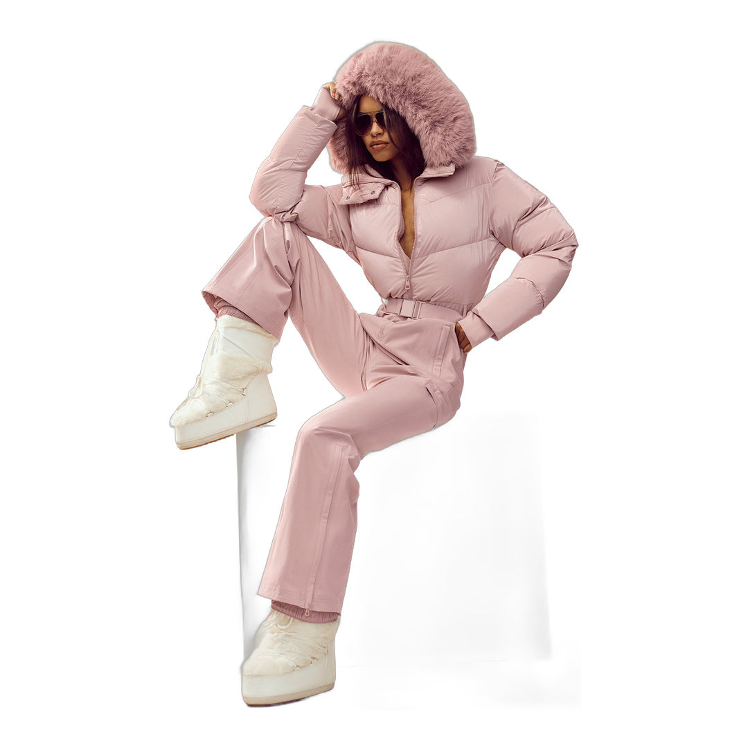 alo Polar Star Ski Suit - Pink Champagne