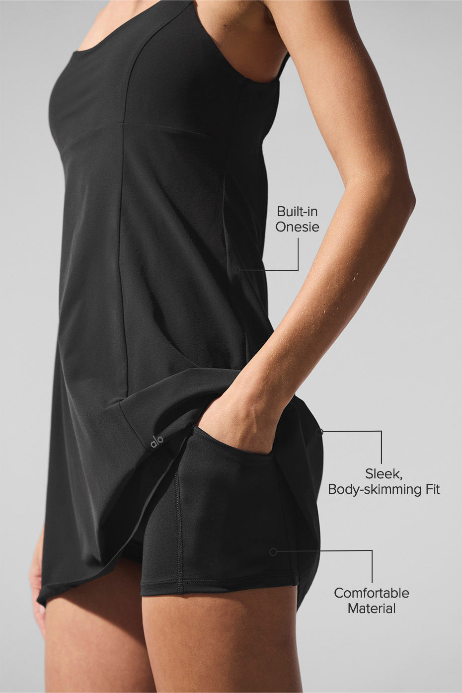 alo Breezy Tennis Dress - Black