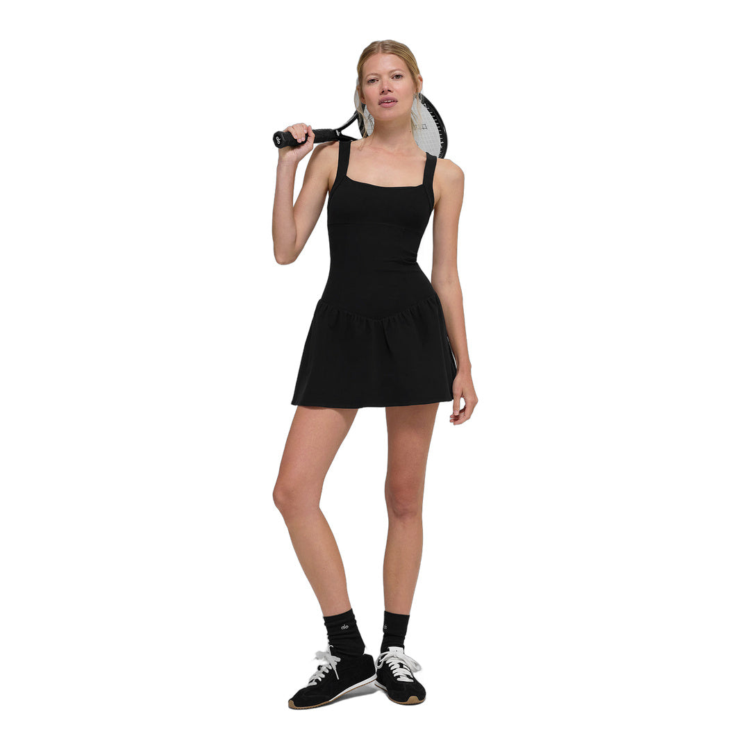 alo Alosoft Break Point Tennis Dress - Black