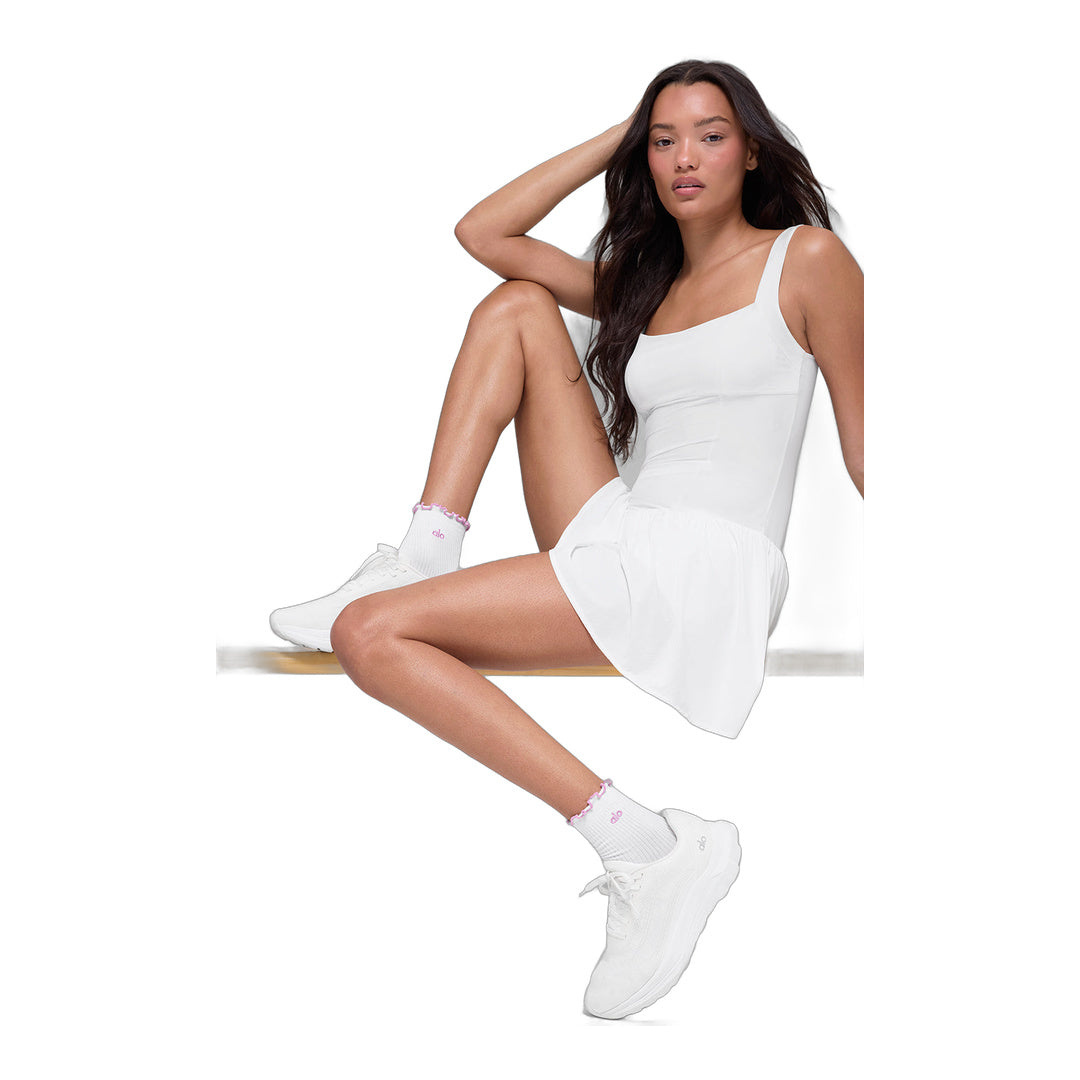 alo Alosoft Break Point Tennis Dress - White