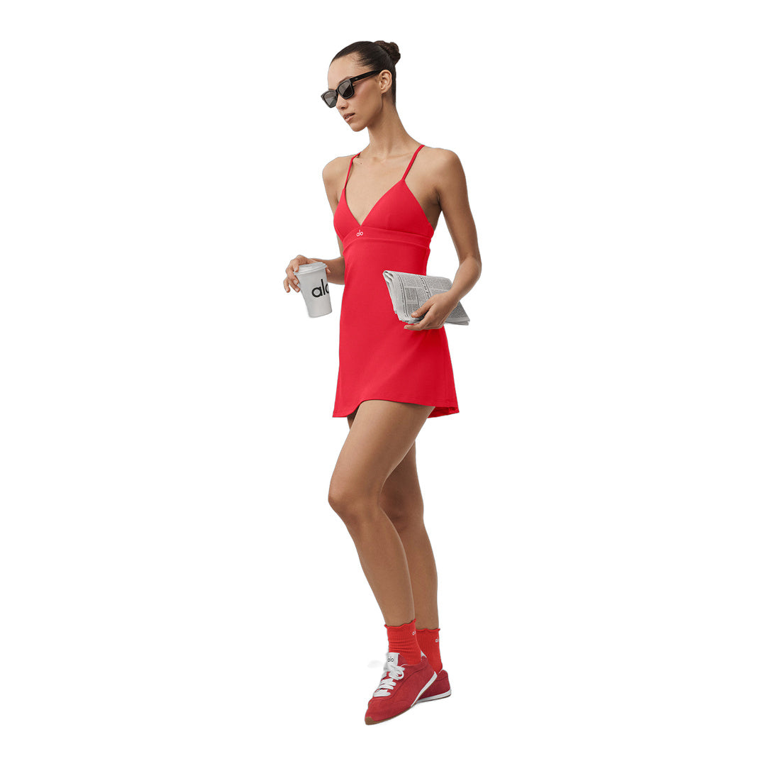 alo Airbrush Splendor Dress - Bright Red