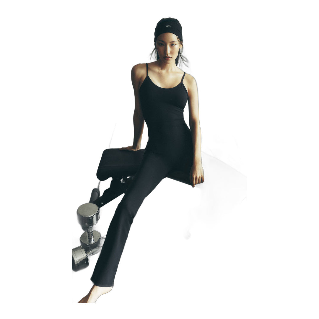 alo Airbrush Bootcut One And Done Onesie - Black