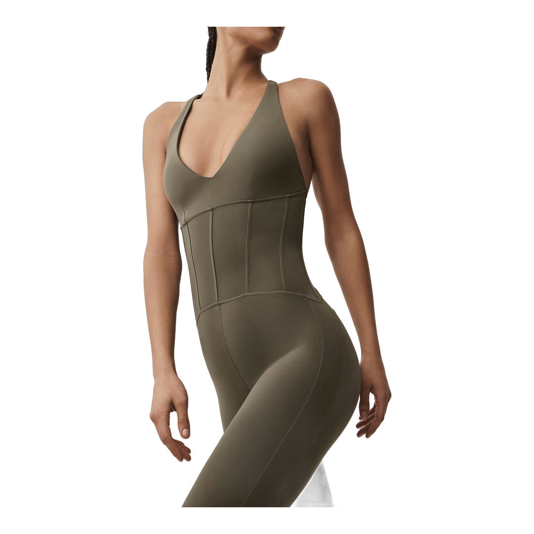 alo Airbrush Sparks Fly Corset Onesie - Olive Tree