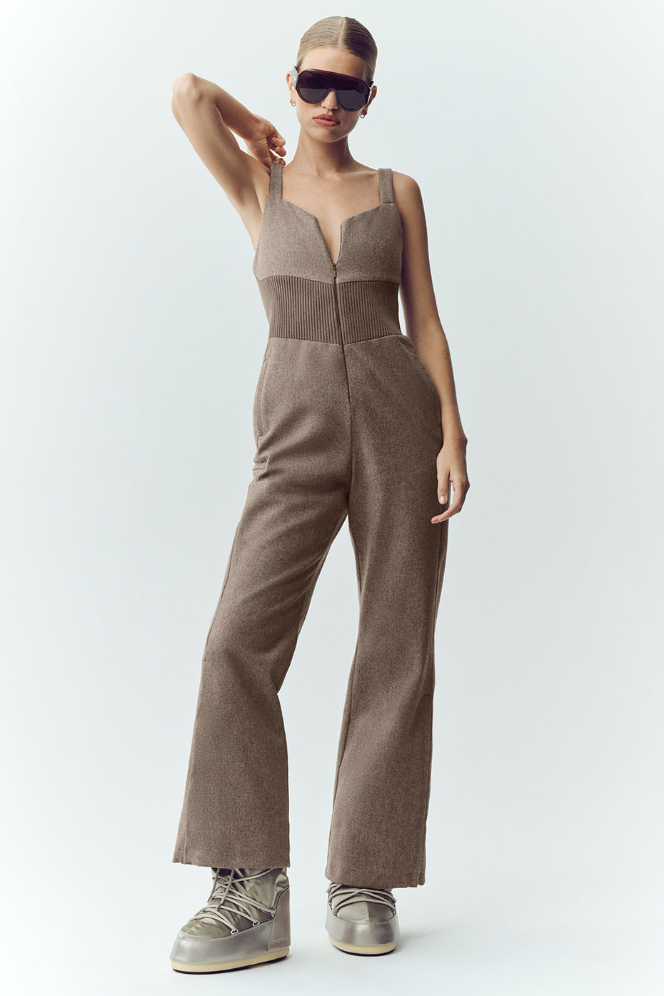 alo Wool Blend Bunny Slope Bib - Alpine Cocoa Heather