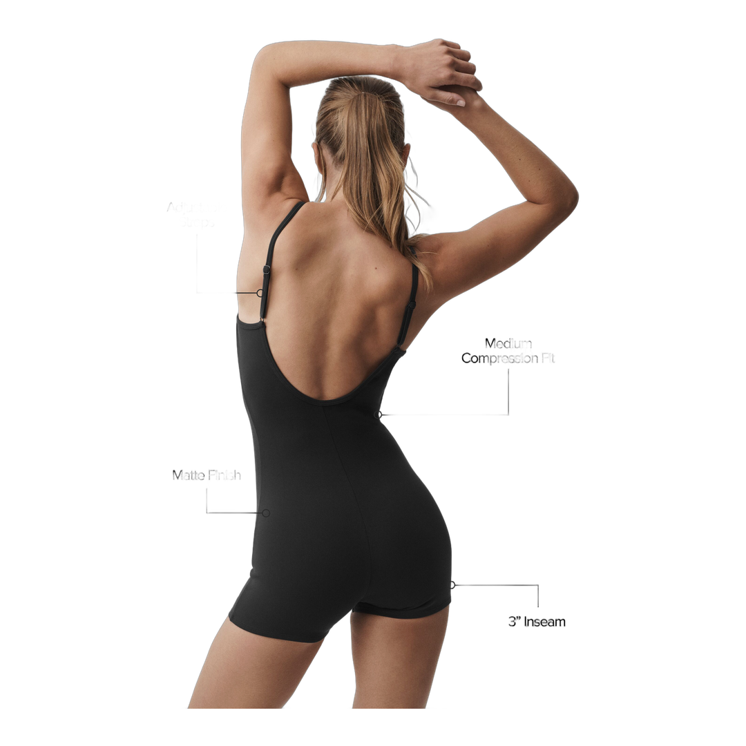 alo Airbrush One And Done Short Onesie - Black