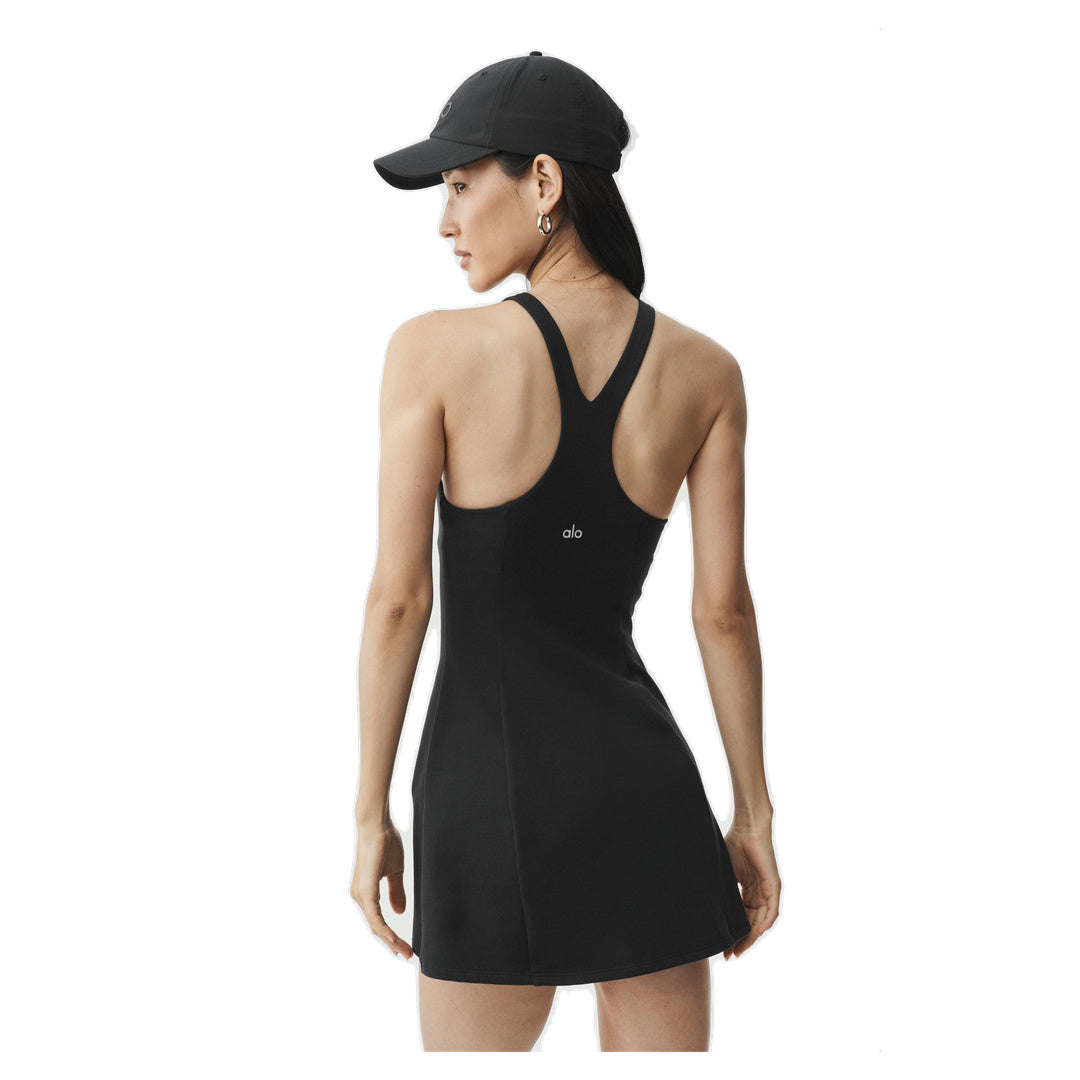 ALO Airbrush Lock In Tennis Dress - Black