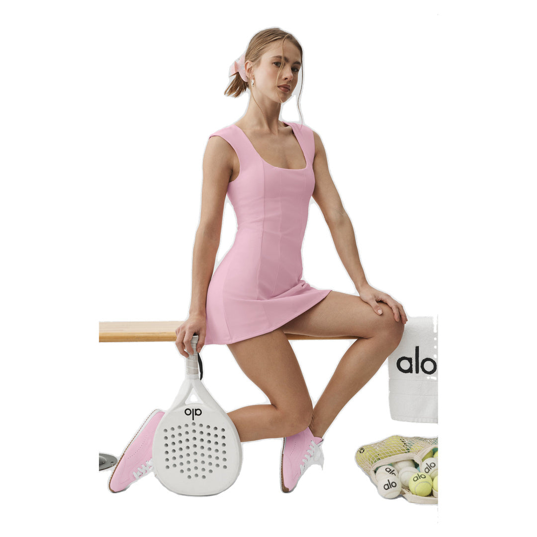 ALO ALO Softsculpt Desire Tennis Dress - Pink Marshmallow