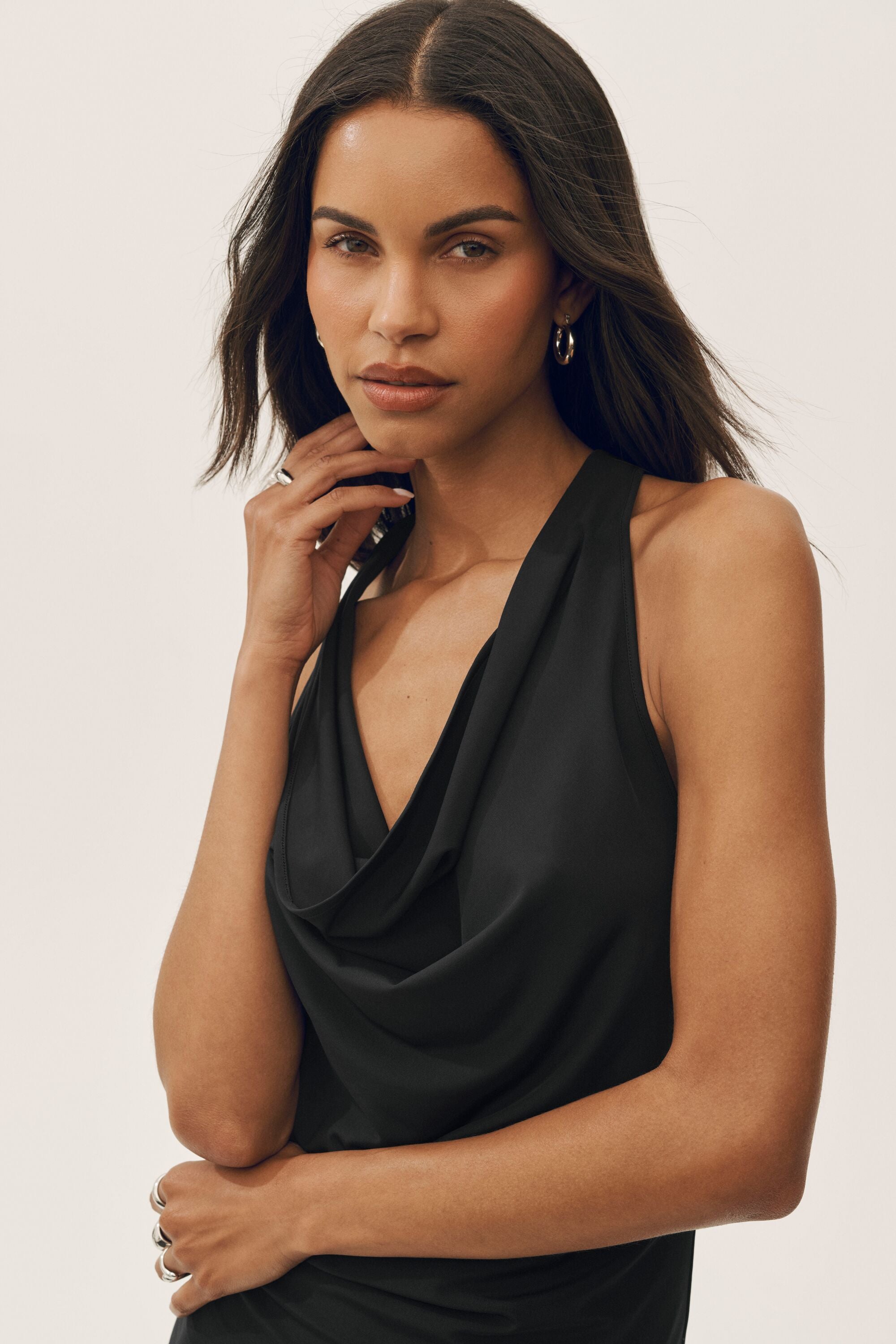 alo Summer Soiree Halter Mini Dress - Black