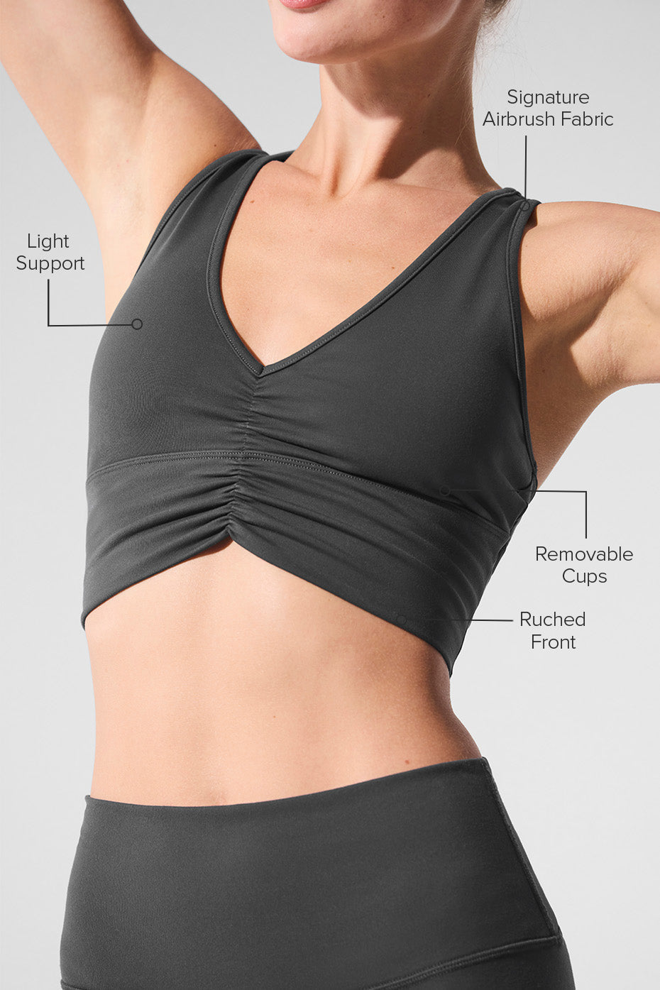 alo Wild Thing Bra - Anthracite