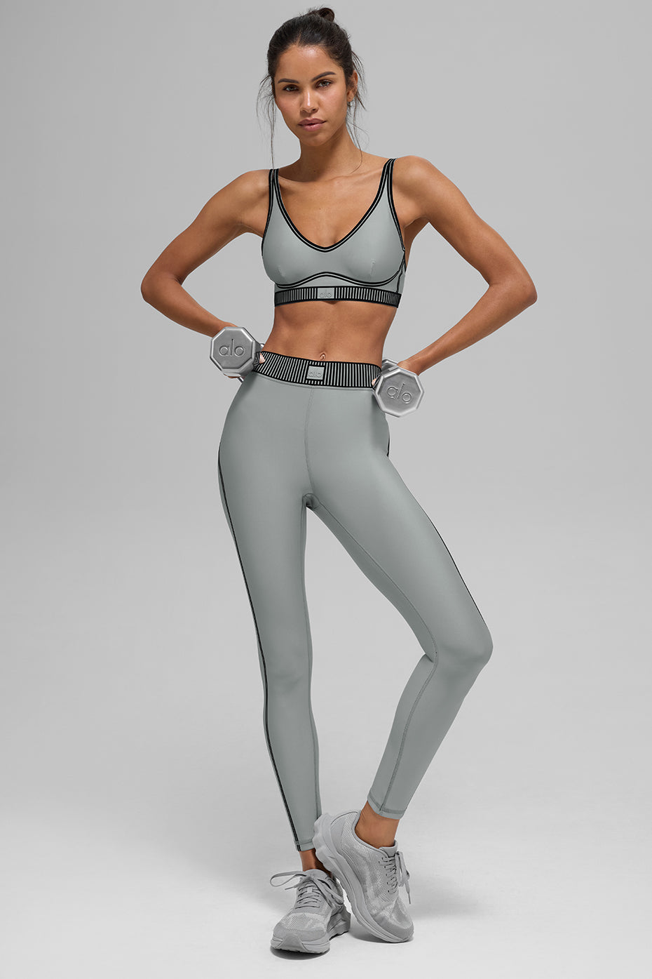 alo Airlift Line Up Bra - Lunar Grey