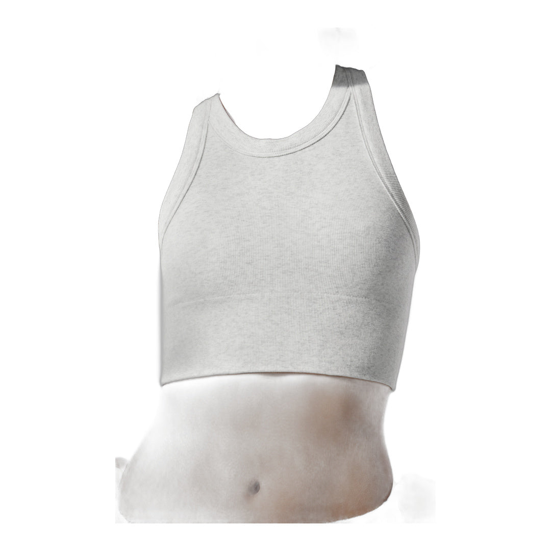 alo Seamless Delight High Neck Bra - White Heather