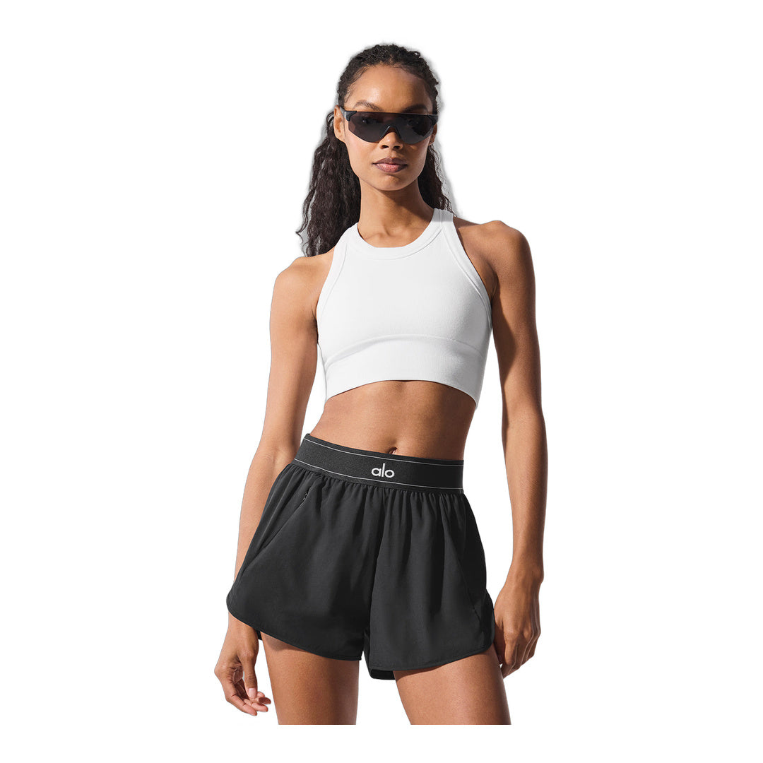 alo Seamless Delight High Neck Bra - White