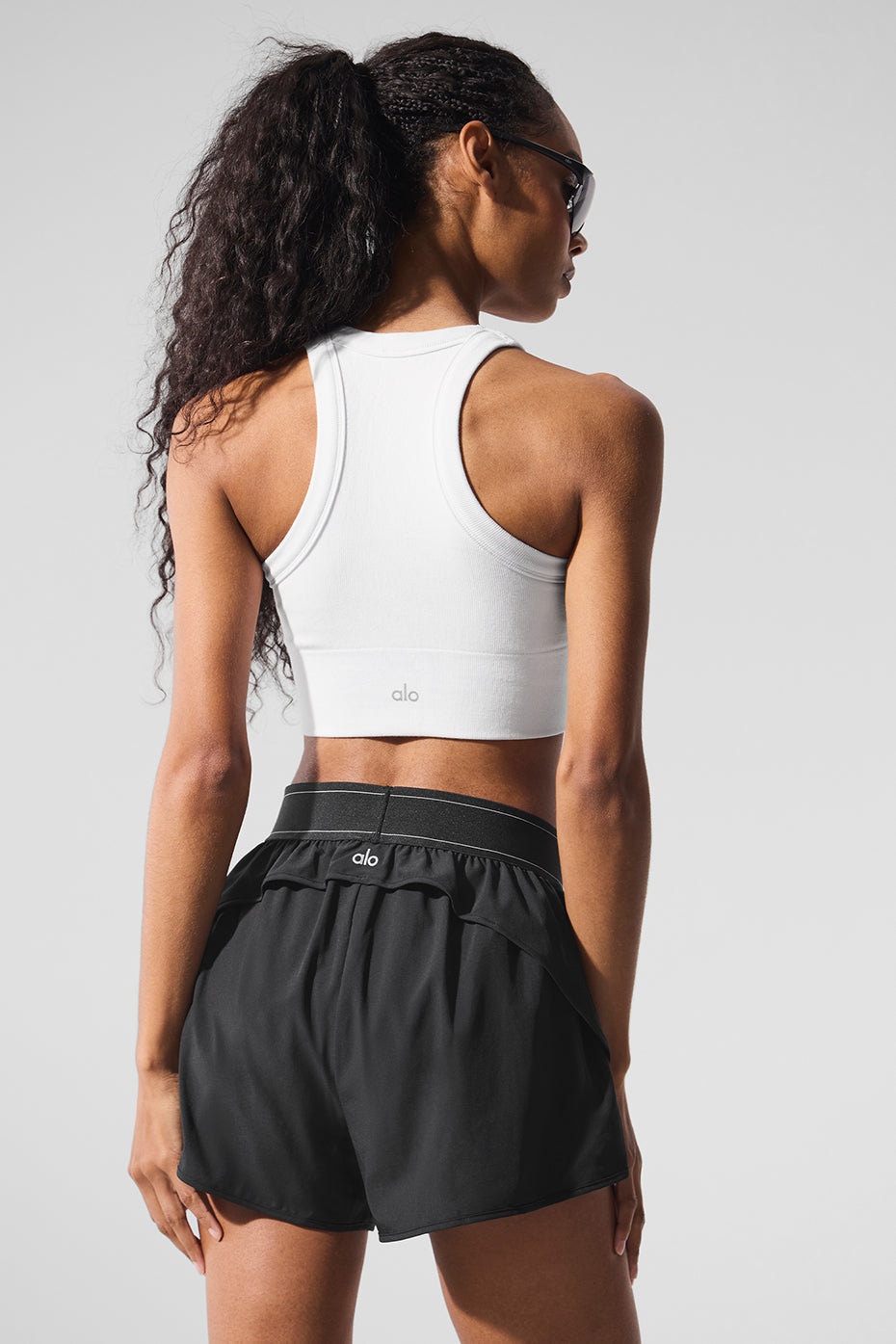 alo Seamless Delight High Neck Bra - White
