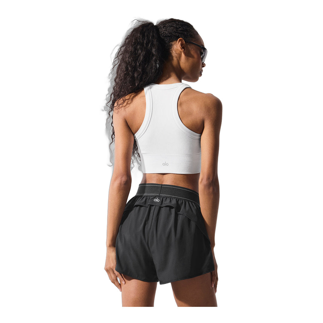alo Seamless Delight High Neck Bra - White