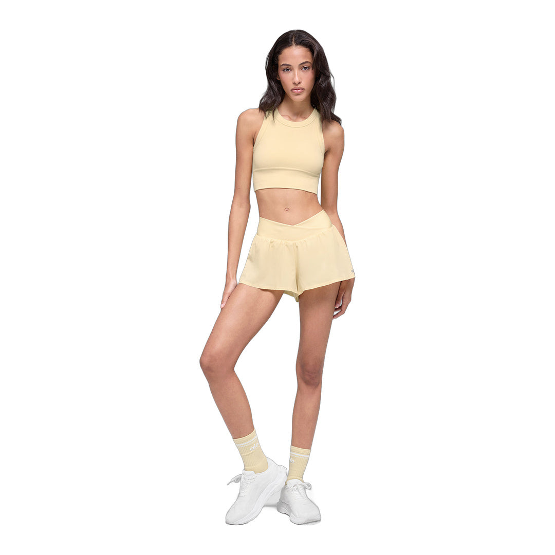 alo Seamless Delight High Neck Bra - Candlelight Yellow