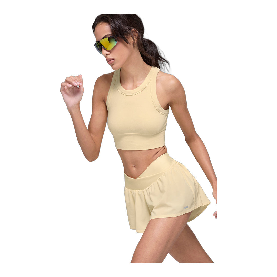 alo Seamless Delight High Neck Bra - Candlelight Yellow