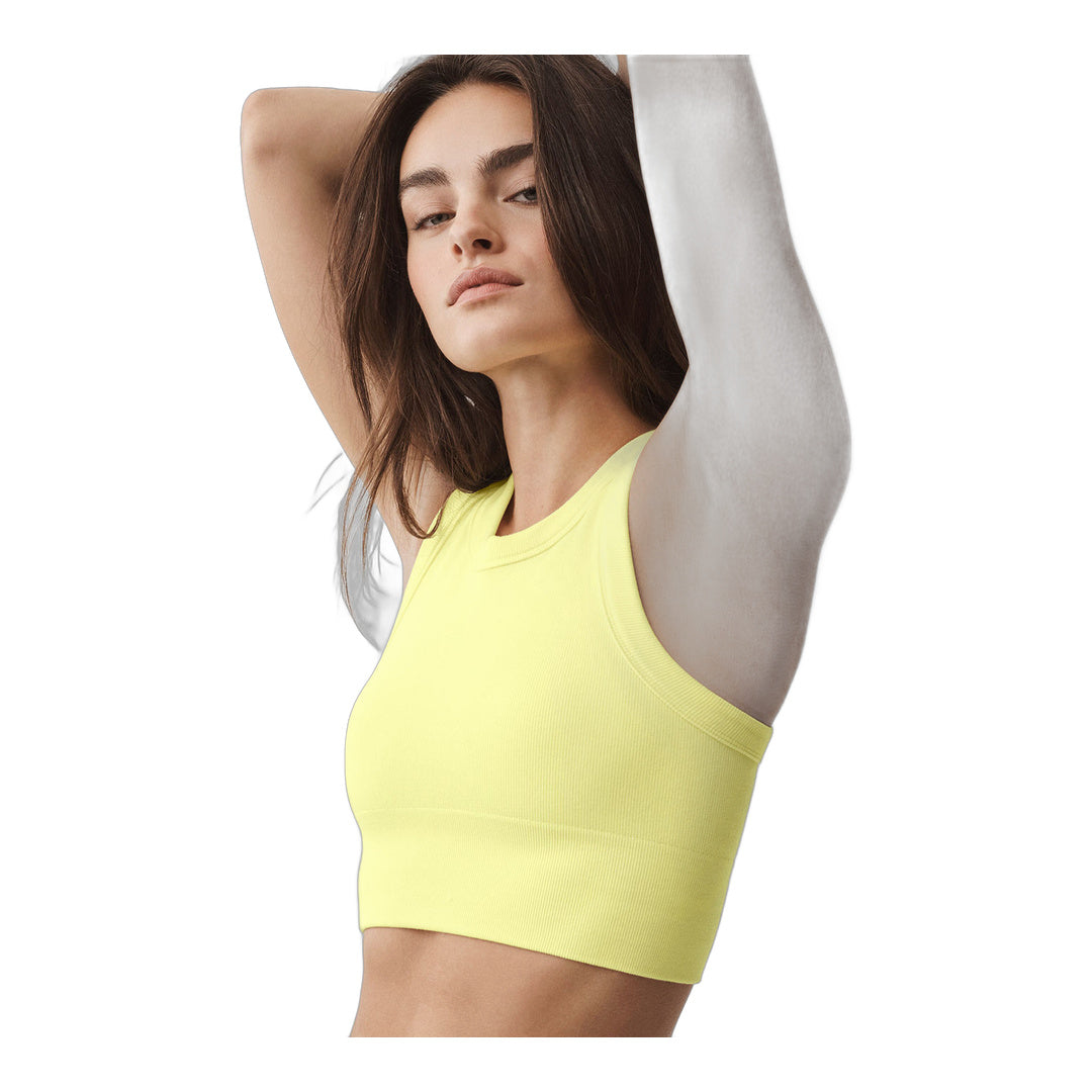 alo Seamless Delight High Neck Bra - Sunshine